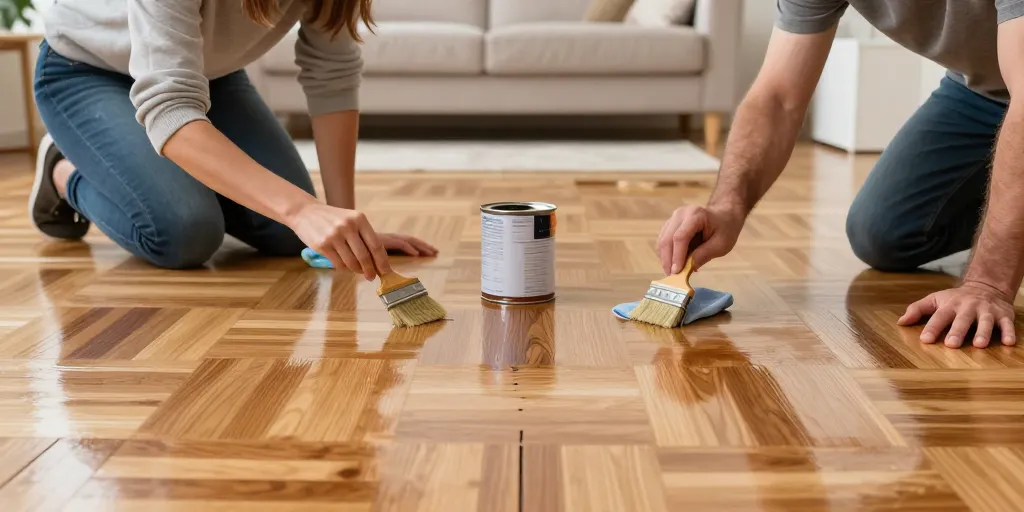 parquet huilé avant après